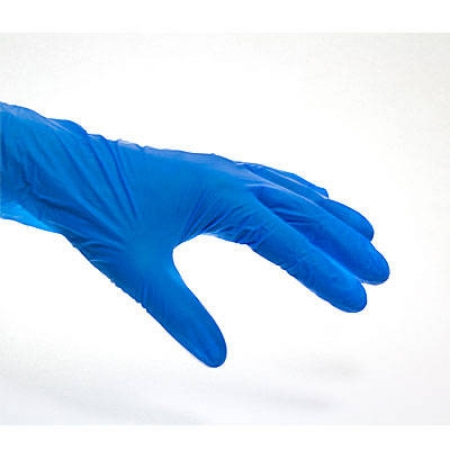 Одноразовые перчатки  Перчатки нитриловые L, синие 50/500