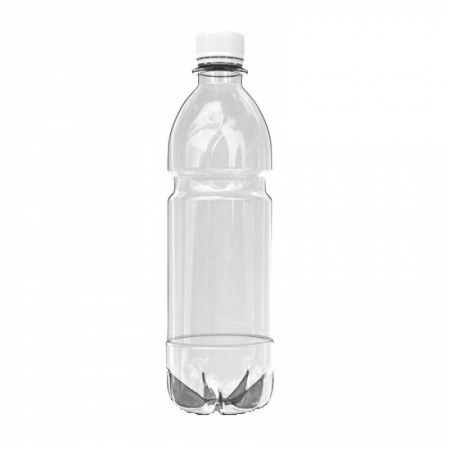 Бутылки пластиковые (ПЭТ)  Бутылка ПЭТ 0,5 л ПРОЗРАЧНАЯ с крышкой 1/100